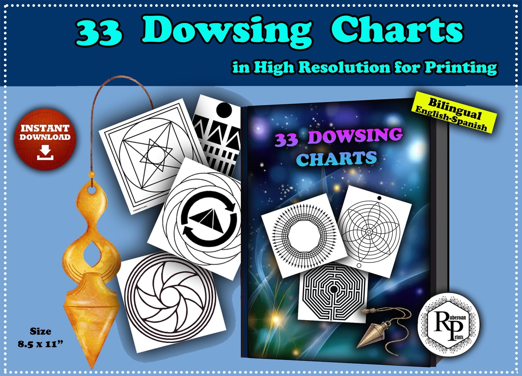 Radionic Charts Kit Bilingual | 33 Charts With Extensive Handbook- De ...