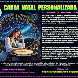 Carta Natal Profesional, Carta Astral, Lectura Carta Astral, Reporte Astrológico, Horoscopo Astral (más info en "Descripción")