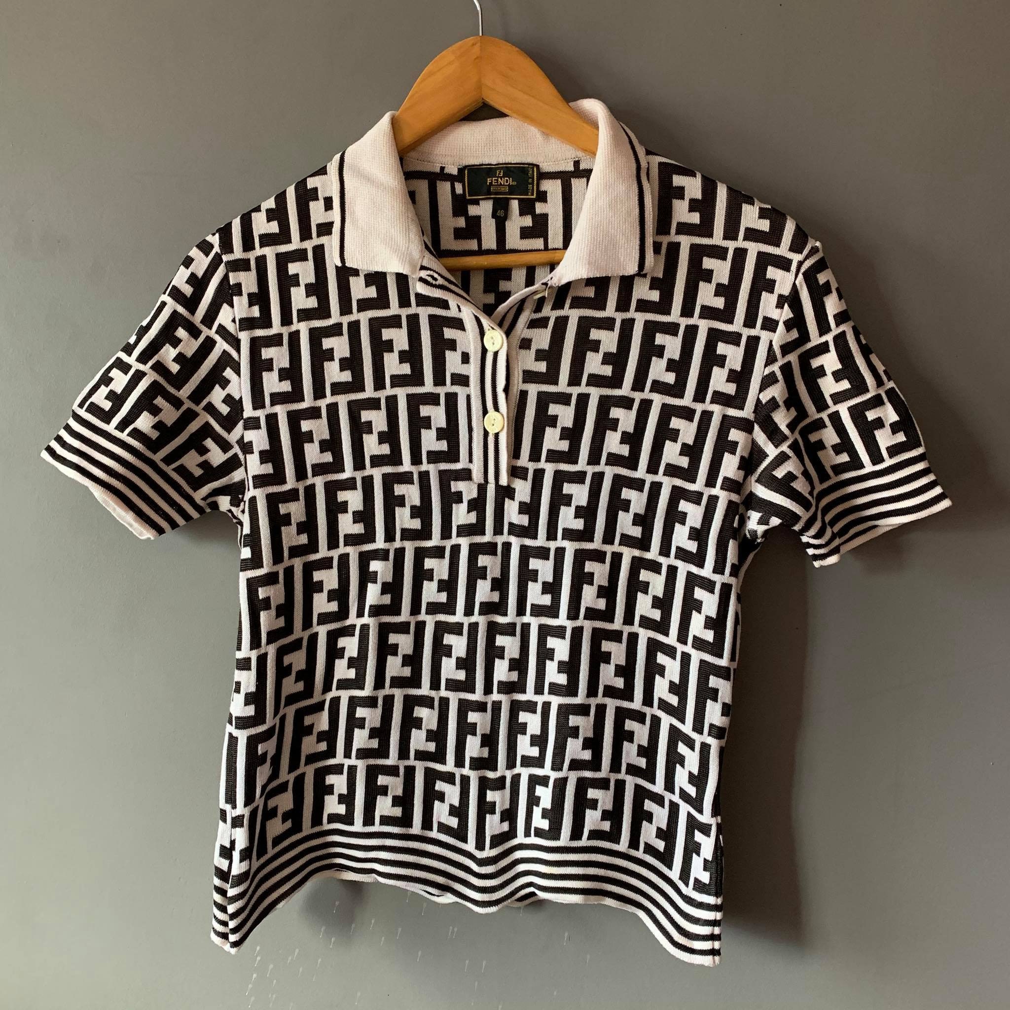 Auténtica camisa vintage Fendi Zucca Knit top Etsy