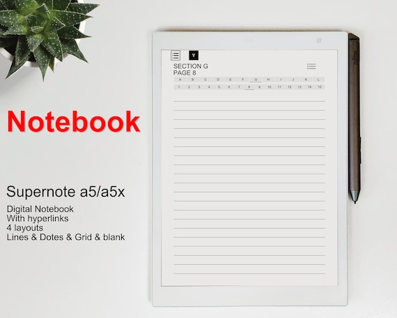 Supernote Templates,supernote A5/a5x Digital Notebook 