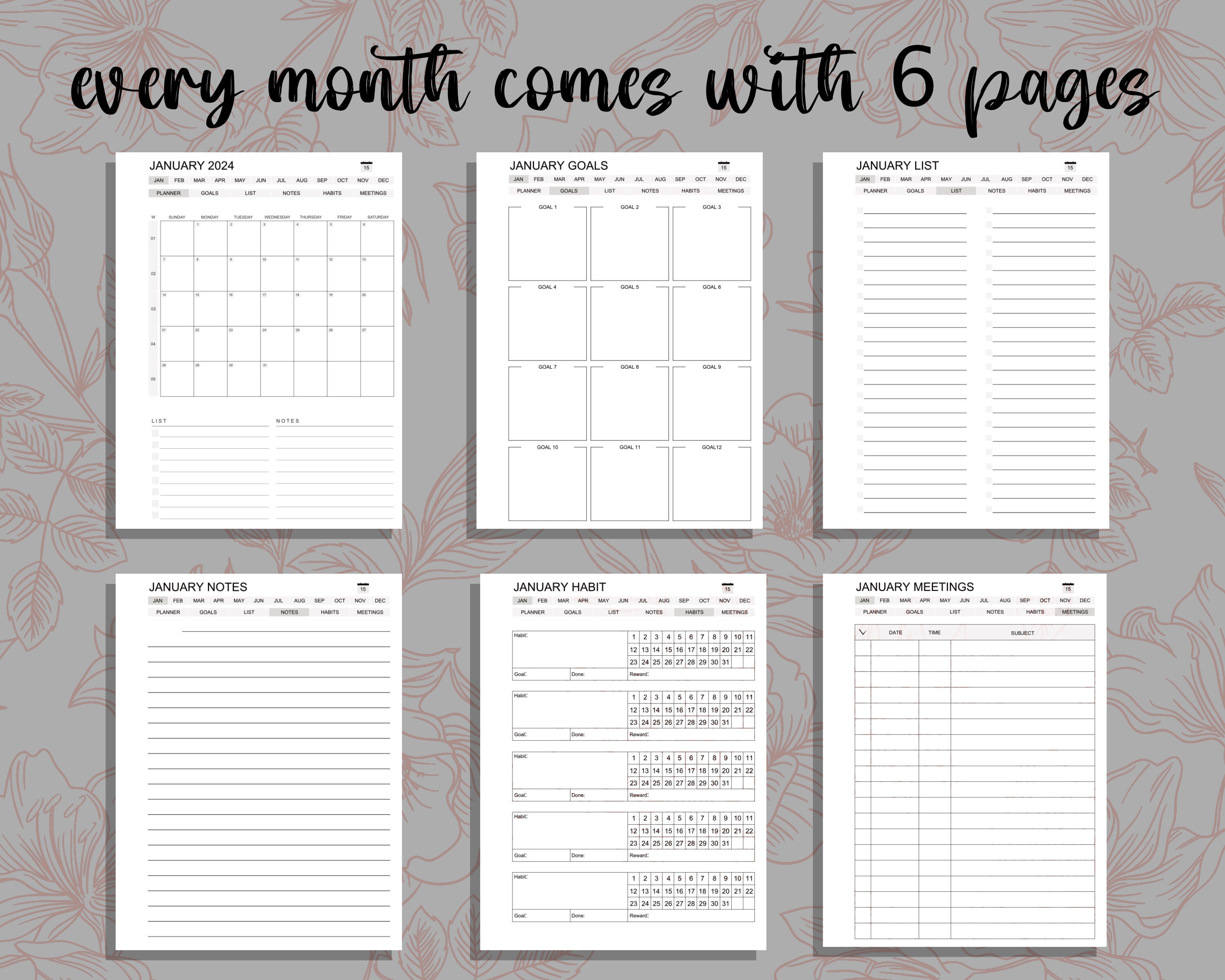 Remarkable 2 Digital Planner 20242025, Remarkable 2 Templates Yearly