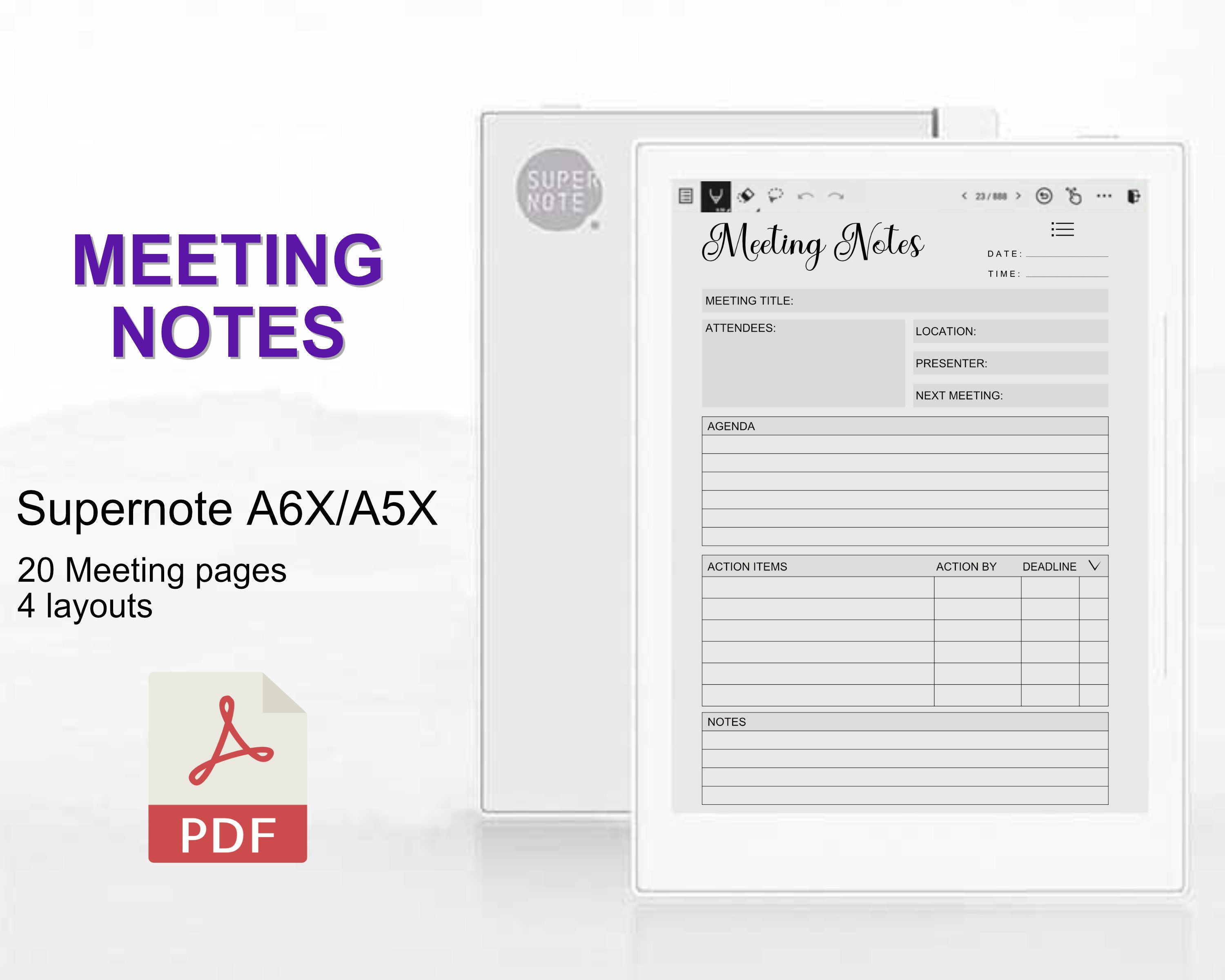 Supernote A6/a6x Templates, Supernote A5/a5x Meeting Notes, Meeting Supernote A6/a6x Templates, Supernote A5/a5x Meeting Notes, Meeting