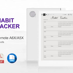 SuperNote A6X/A6 Templates | Supernote A5X/A5 Habit Tracker