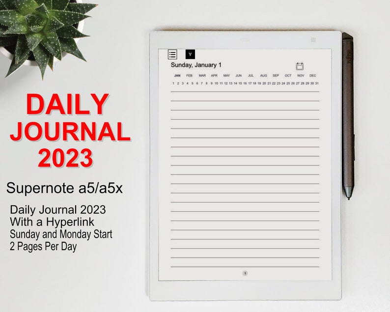 supernote-a5-a5x-templates-2023-daily-journal-hyperlinked-etsy-uk