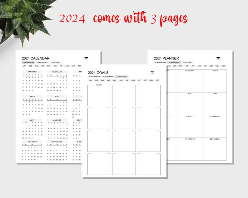 Supernote 2024 Planner, Supernote Templates A5/a5x 2024 Yearly and