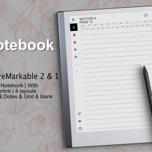 Notebook for reMarkable 2 | 3 Layouts | Hyperlinked PDF Templates