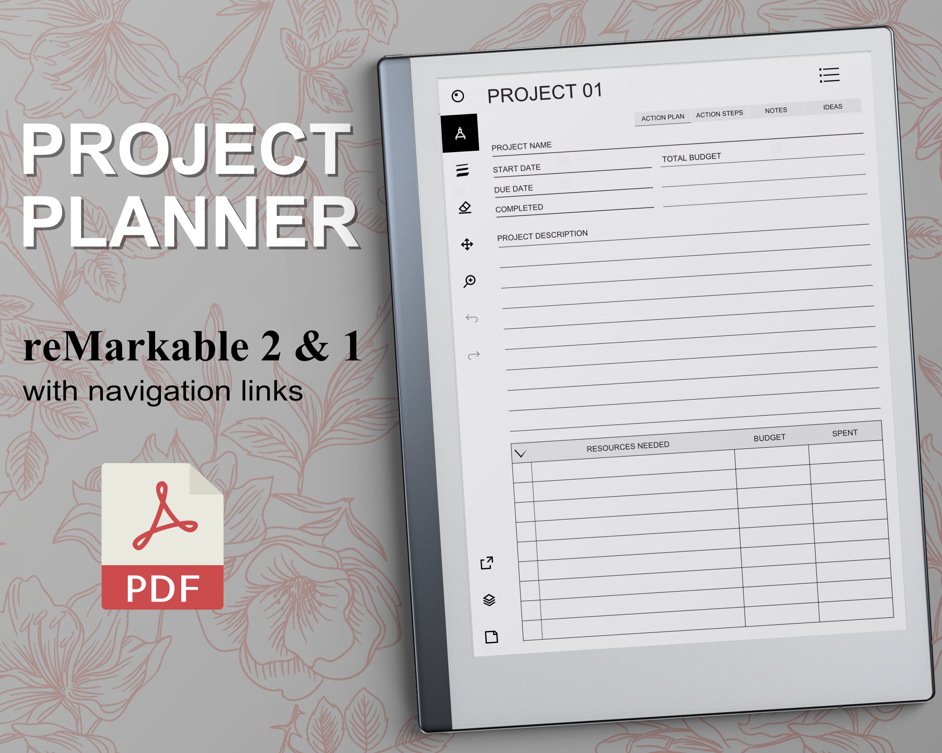 Remarkable 2 Templates , Project Planner, Project Management