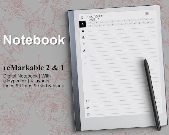 Remarkable 2 Templates Notebook 3 Layouts Hyperlinked PDF 