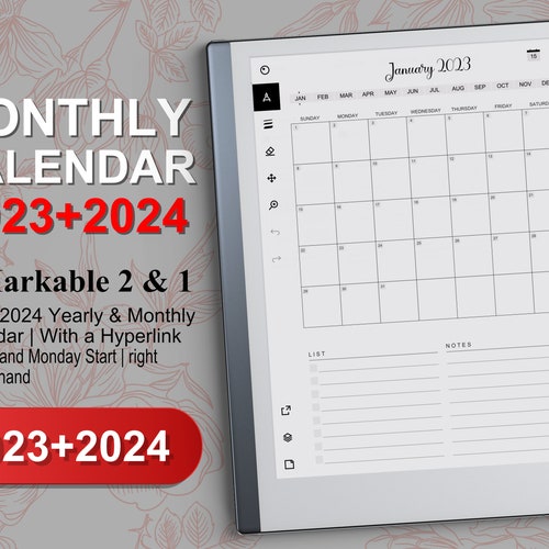 remarkable-2-templates-l-monthly-calendar-l-2023-l-instant-etsy