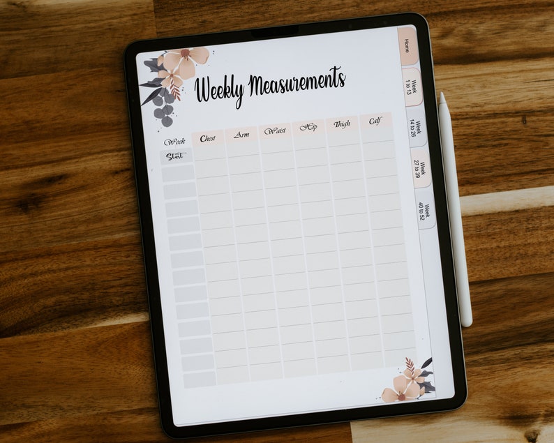Digital Weight Loss Tracker for Goodnotes Notability Weight Etsy