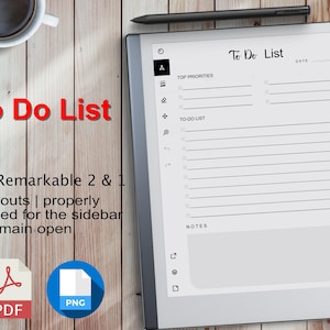 To-do List For Remarkable 2 Templates | 6 layouts | pdf & png | Instant Download