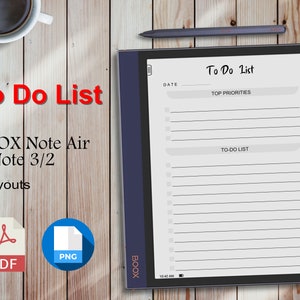Boox Note Air Templates To-do List | pdf & png