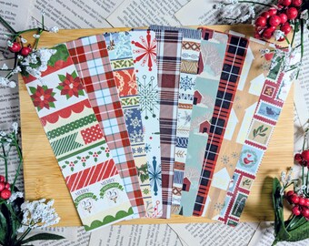 Classically Christmas || Winter Season Double-Sided Handmade Laminated Bookmarks - Seasonal Bookmarkers - Bookish Gifts DoubleBookedCo