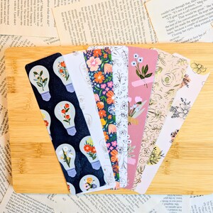 Bold, Pastel Plants and Bulbs || Double-Sided Handmade Laminated Bookmarks - Bookish Gifts DoubleBookedCo