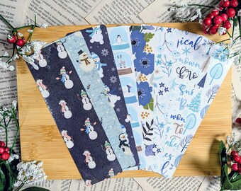 Winter Snow || Winter Season Double-Sided Handmade Laminated Bookmarks - Seasonal Bookmarkers - Bookish Gifts/Accessories DoubleBookedCo