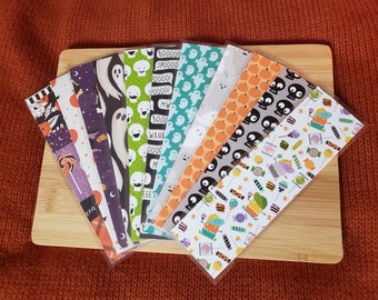 Halloween 22 || Double-Sided Handmade Laminated Bookmarks - Ghosts/Witches/Skulls/Treats/Monsters/Pumpkins - Bookish Gifts