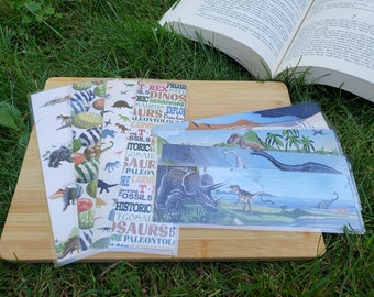 CLEARANCE: Dinosaurs || Double-Sided Handmade Laminated Bookmarks - Dinosaurs/T-Rex/Boys Bookmarks/Dino/Dino Eggs - Bookish Gifts