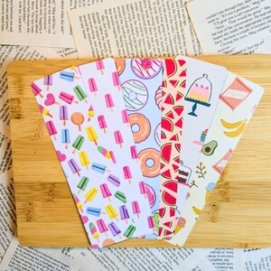 Yummy Snacks || Double-Sided Handmade Laminated Bookmarks - Bookish Gifts DoubleBookedCo