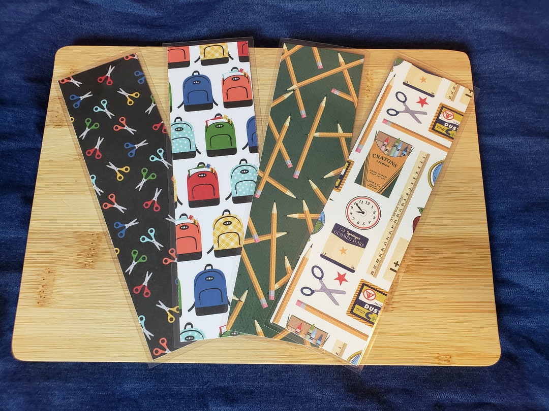 Back to School || Double-sided Handmade Laminated Bookmarks - Pencils ...