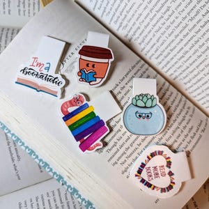 Cutesy Magnetic Bookmarks || Small Bibliophile Magnetic Bookmarks - Literary Bookmarks - Bookish Fun Magnetic Bookmarks - Bookish Gifts