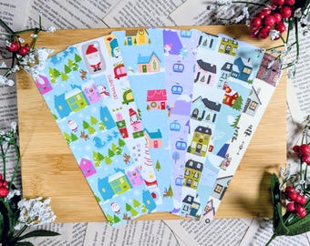 Pays des merveilles d'hiver || Marque-pages plastifiés fait main recto-verso - Saison d'hiver - Marque-page saisonnier - Cadeaux livres/accessoires DoubleBookedCo