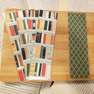 Bookshelves 2.0 || Double-Sided Handmade Laminated Bookmarks - books/bookshelves/fall books/book stacks - Bookish Gifts