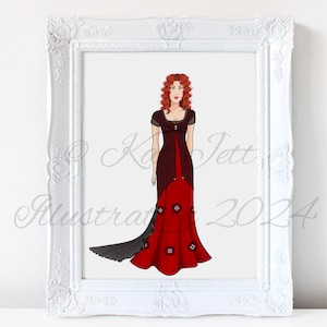 Evening Dress (Famous Dresses, Fashion Illustration Print)