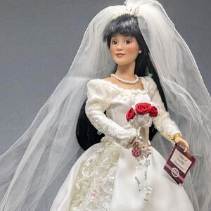 porcelain doll in wedding dress cute ashton drake The Ashton Drake Galleries 1900s Elizabeths Wedding Dress Bridal Porcelain Doll