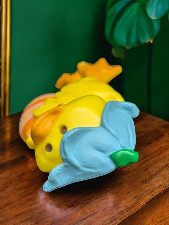 1970s Easter springtime duckling with flower hat … - image 4