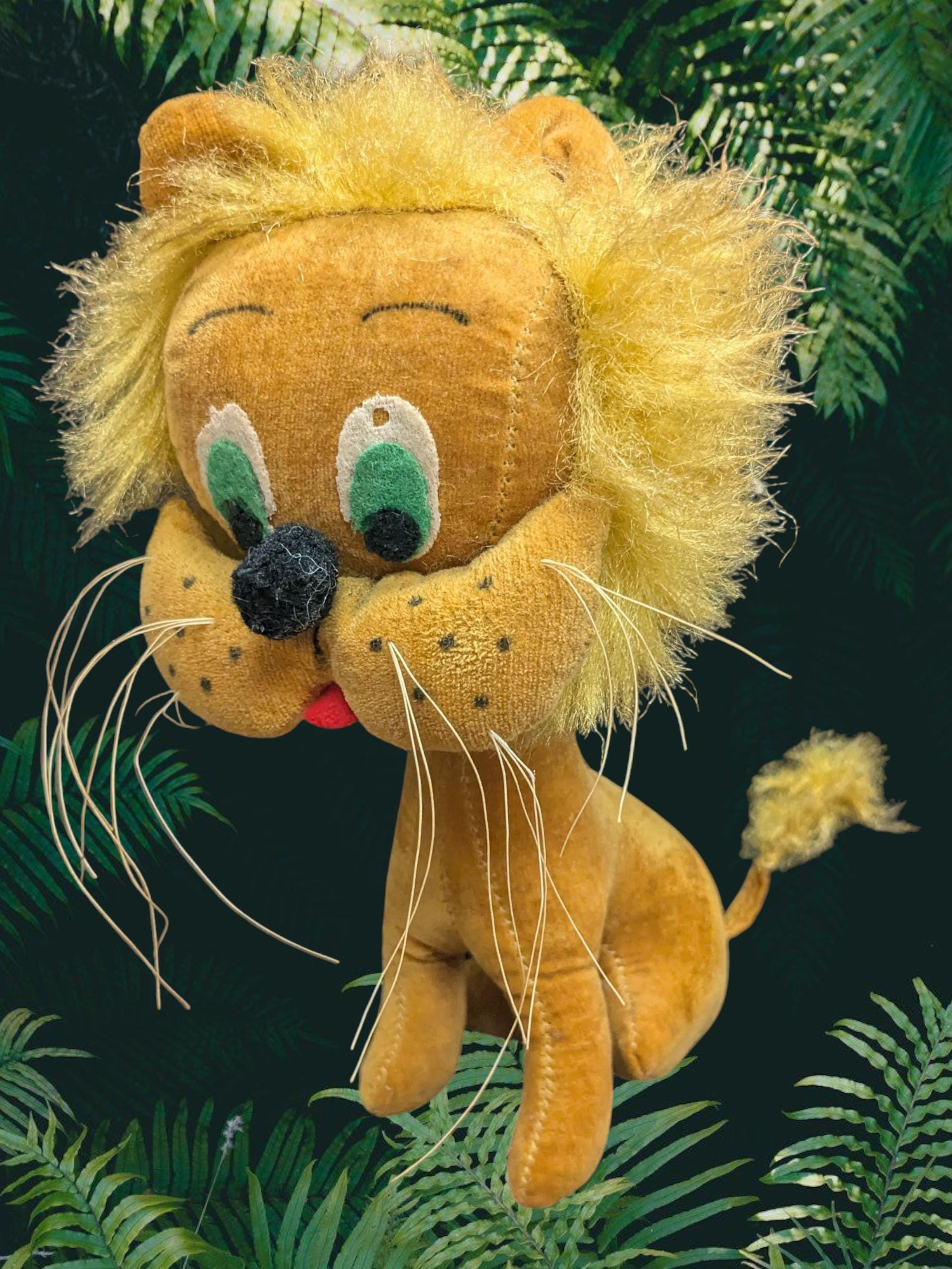 Vintage 1960s Velvet Lion Stuffed Animal - Etsy