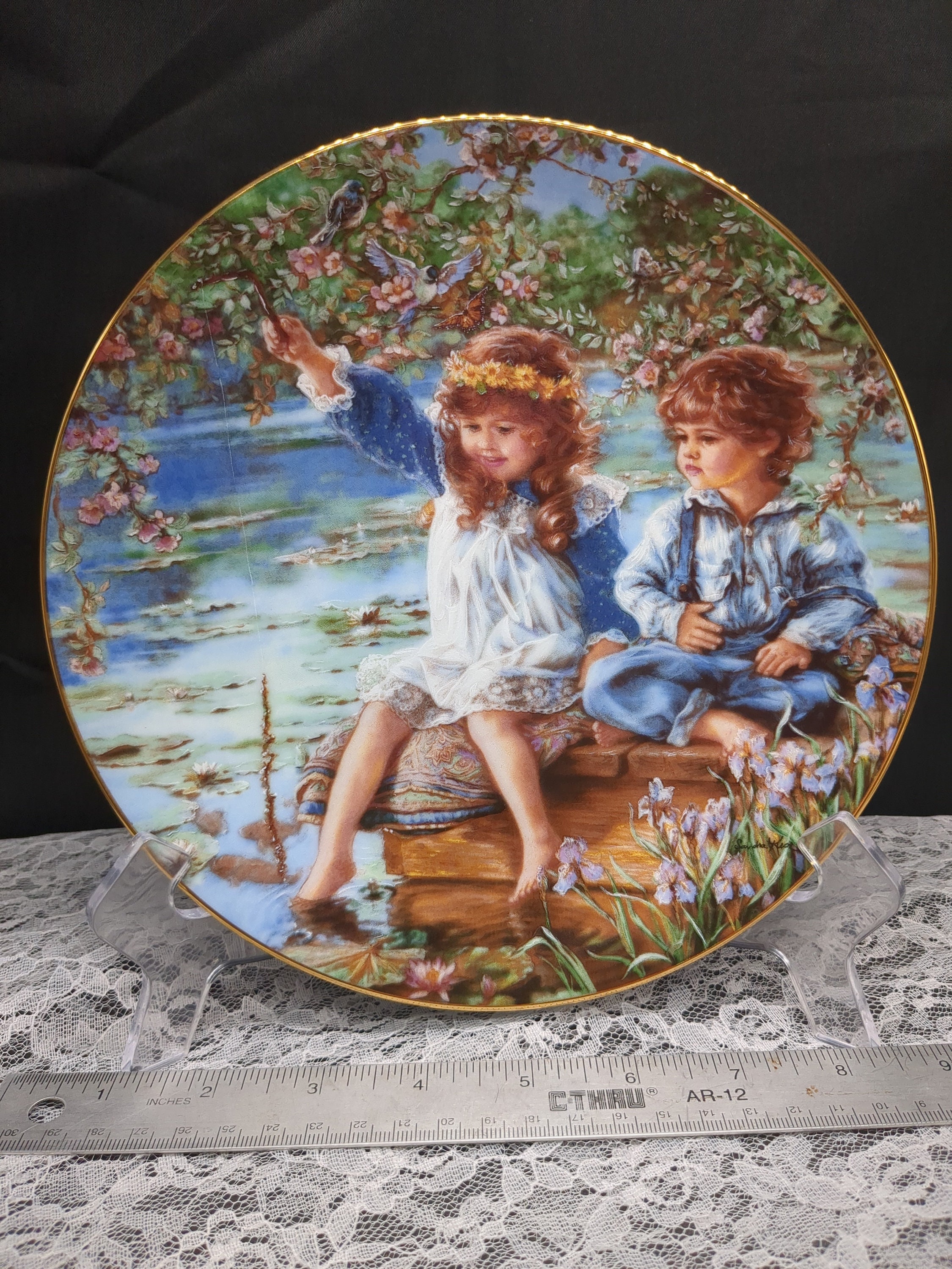 1991 Hearts and Flowers Patience Sandra Kuck Collection Plate - Etsy