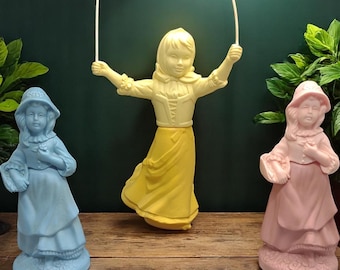 Vintage Avon bottles Skip-a-Rope, Little Girl Pink, and Little Girl Blue