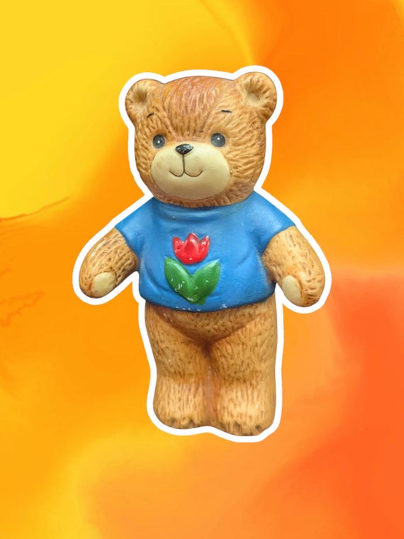 Vintage Enesco 1980 Lucy and Me, Bear With T-shirt Ceramic