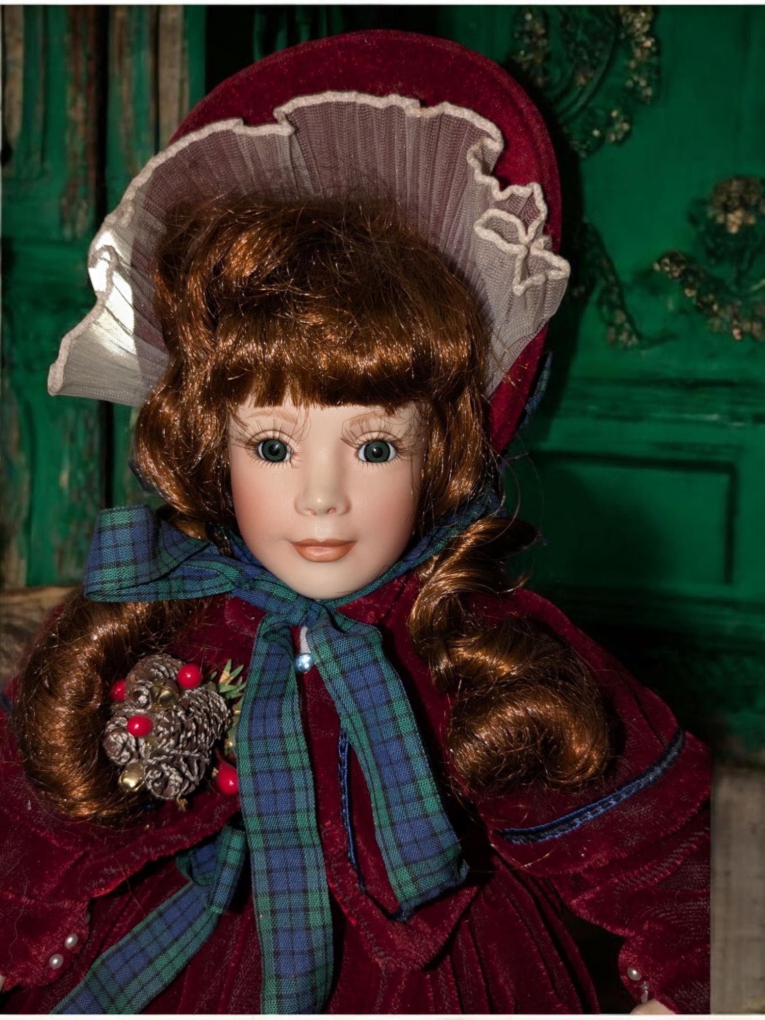 Vintage Musical Porcelain Doll in a Velvet Red Dress - Etsy