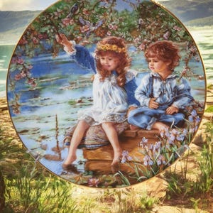 1991 Hearts and Flowers Patience Sandra Kuck Collection Plate - Etsy