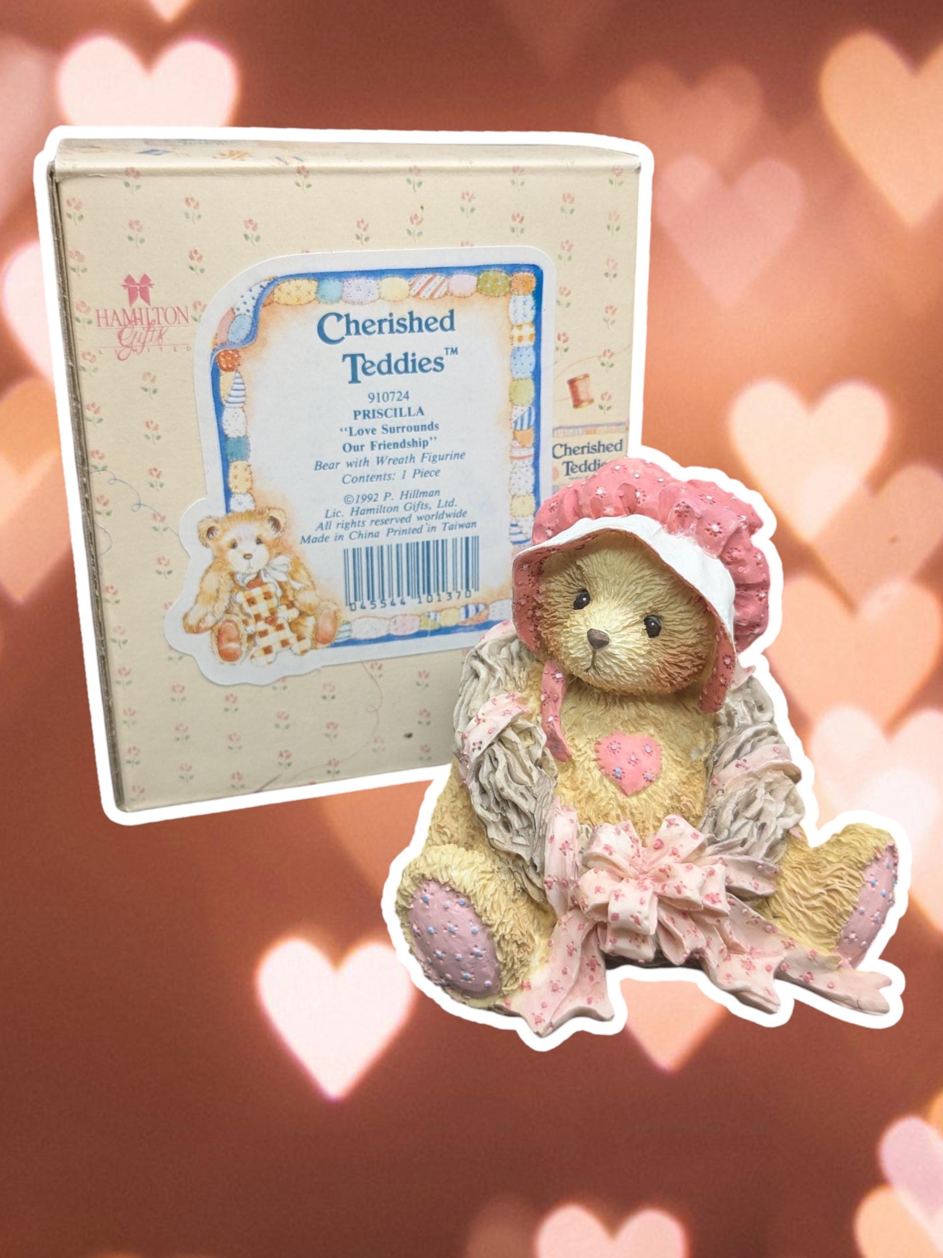 1992 Cherished Teddies Priscilla, Love Surrounds Our Friendship