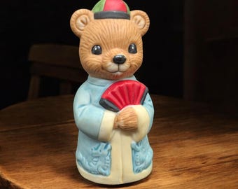 céramique homco vintage du Japon autour du monde ours internationaux