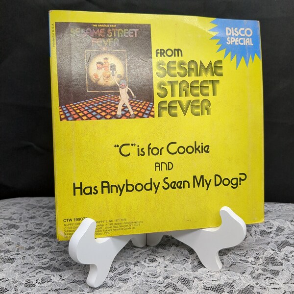 Sesame Street fever disco special c is for cookie and has anyone seen my dog 45 RPM vinyl record