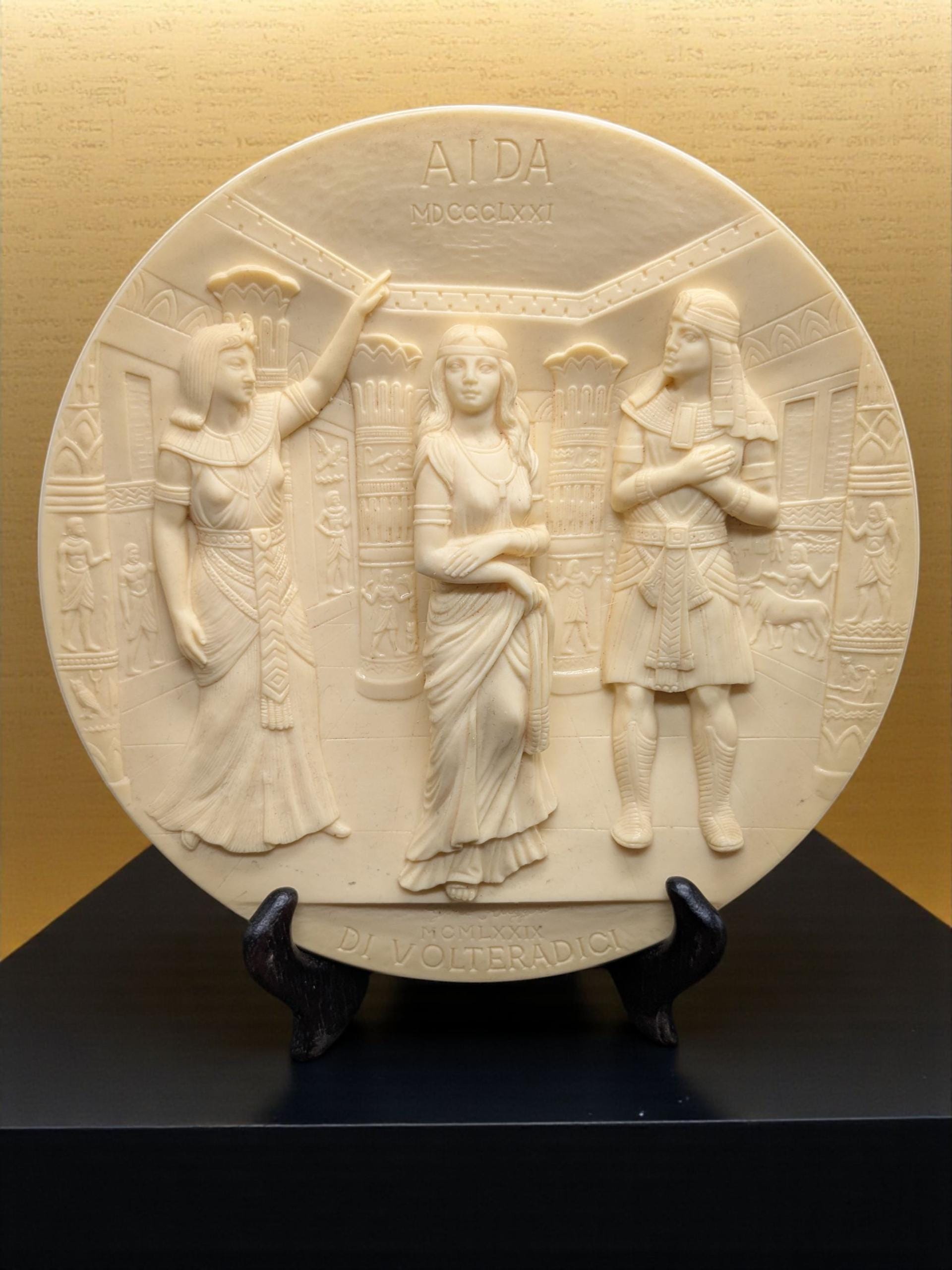 IL CIRCO Leonardo Pellegatta 函入プリント付 1979 Vintage Aida, Dante Di Volteradici Alabaster Santangela Plate