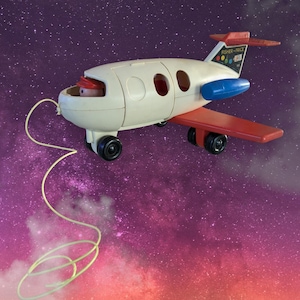 Original 1970s Fisher Price Jet Plane Pull Toy – Vintage Classic