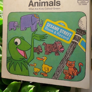 1970 all about animals what kids are called / green the sesame Street book and record