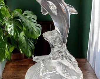 vintage Crystal dolphin statue