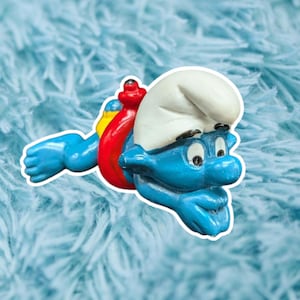 Vintage Schleich 1980 Smurf swimming