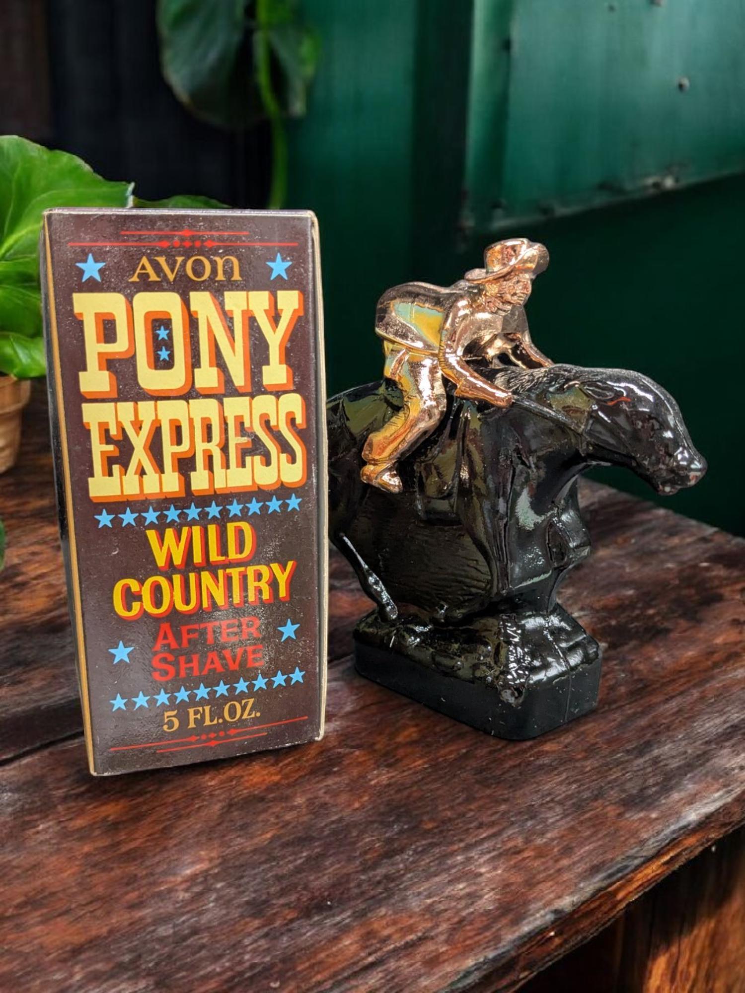 Vintage 1970s Avon Pony Express Wild Country Aftershave Decanter