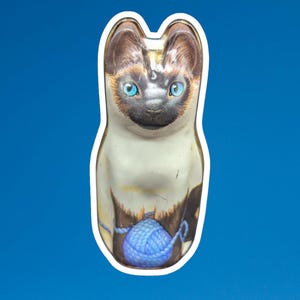1986年 英国製 HUNKYDORY Dana Kubick 猫型缶6個セット 1986 HUNKYDORY Miniature Cat Tin Design by Dana Kubick England 2.5