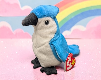Vintage 1997 rocket the blue jay original beanie baby with original tags