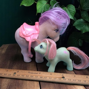 Vintage My Little Pony Blossom & Baby Cuddles – 1980s – G1