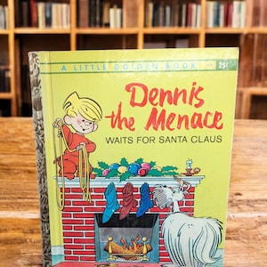 Vintage 1961 Dennis the Menace Waits for Santa Claus – Little Golden Book (First Edition)