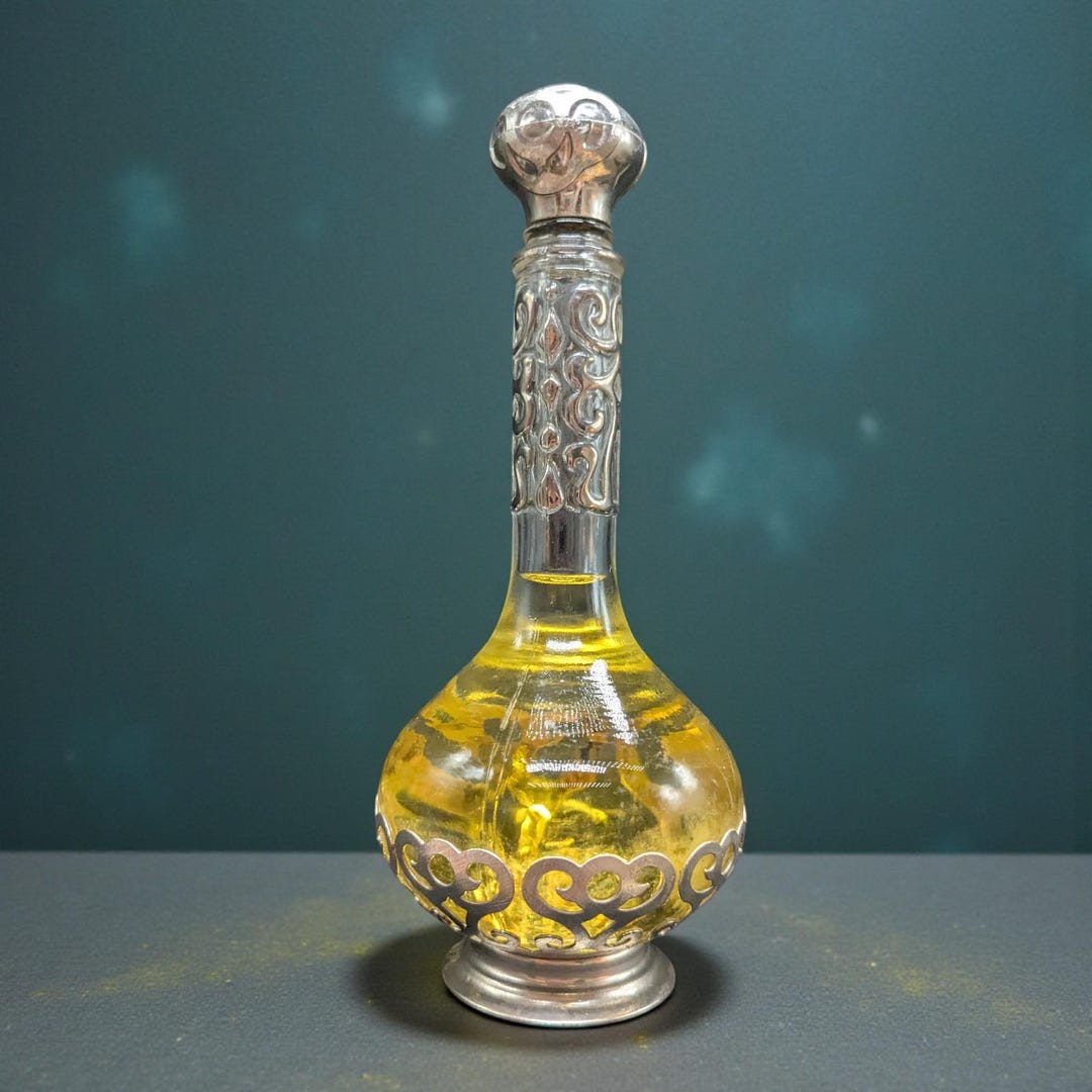 Vintage 1970s Avon Regence Perfume Glass Bottle With Ornate Silver-tone ...