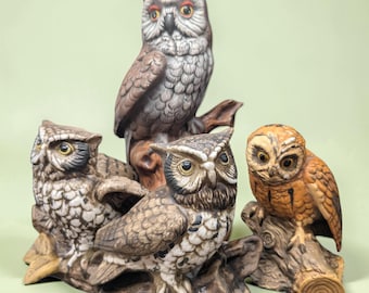 Vintage large Ceramic owl figurines